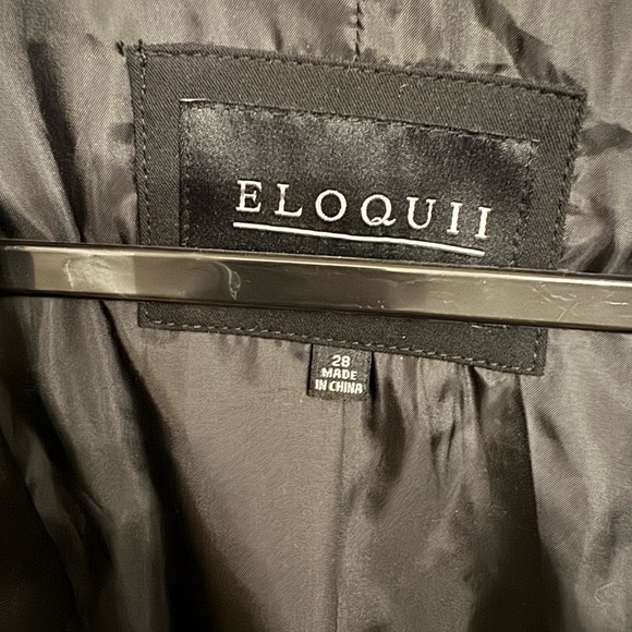 NWT Eloquii Long Relaxed Collared Open Front Blazer in Black - Picture 5 of 6